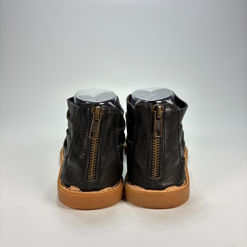 Born Iwa Woven Black Leather Flat Gladiator Back Zipper Sandals Women's Size 8M - Picture 5 of 10
